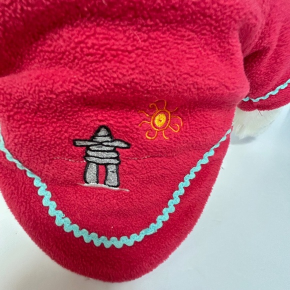 INUK  Northern Canada Plush Bear with red embroidered fleece jacket - Picture 8 of 10